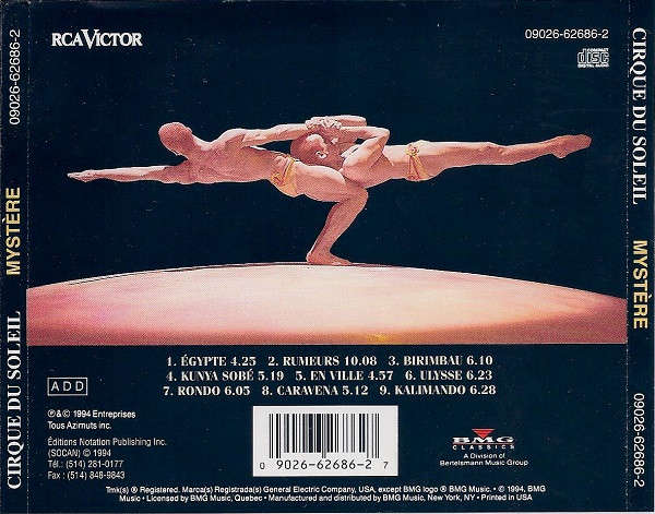 CD - Cirque Du Soleil -  Mystère