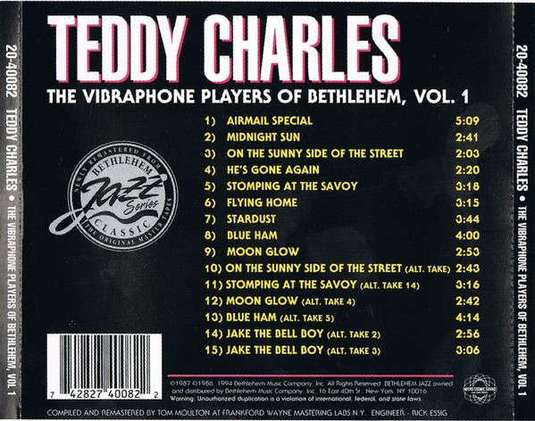 CD - Teddy Charles - The Vibraphone Players Of Bethlehem, Volume 1 (New Sealed)