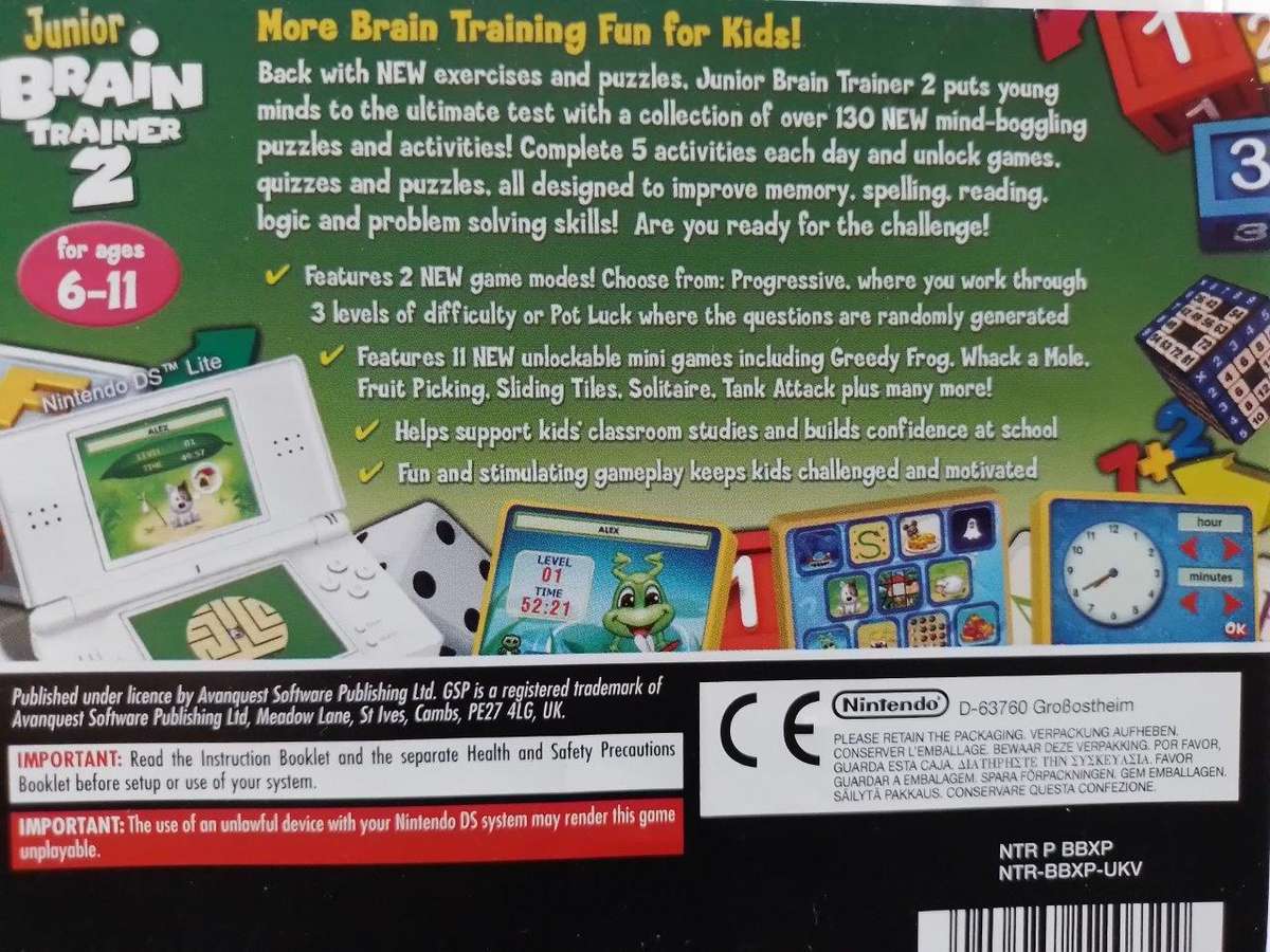 Nintendo DS - Junior Brain Trainer 2