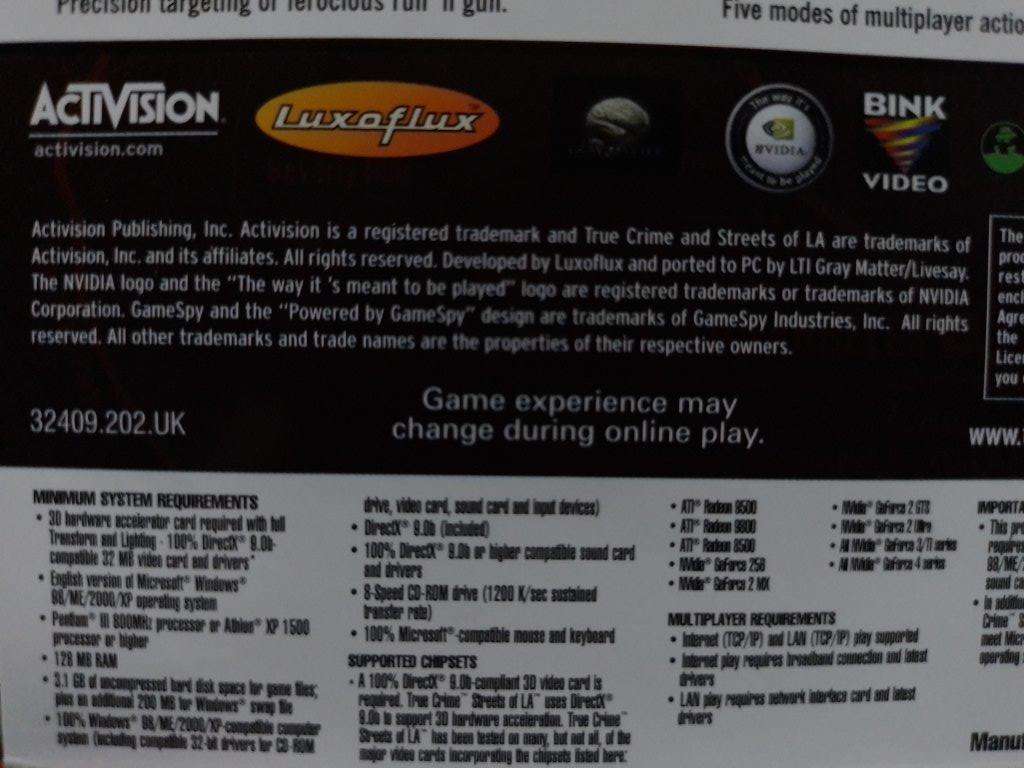 PC - True Crime Streets Of L.A.