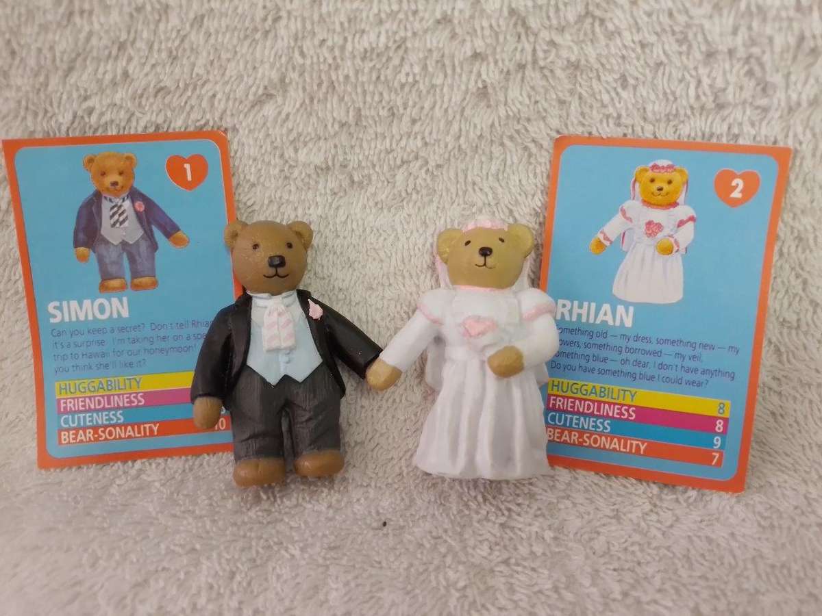 Vintage Teddy In My Pocket - Simon & Rhian No's 1 & 2 c/w cards