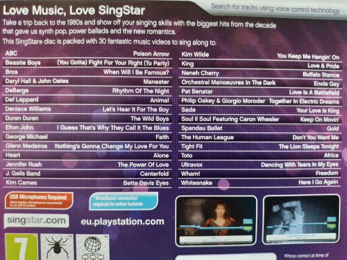 PS3 - Singstar Back to the 80's