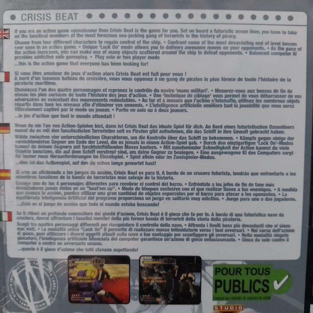 PS1 - Crisis Beat   (Pal black disc)