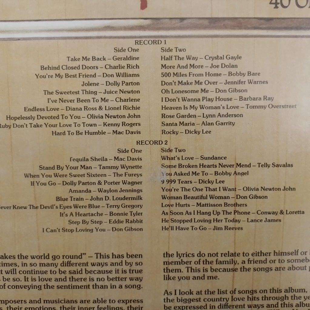 LP - Country Songs of Love