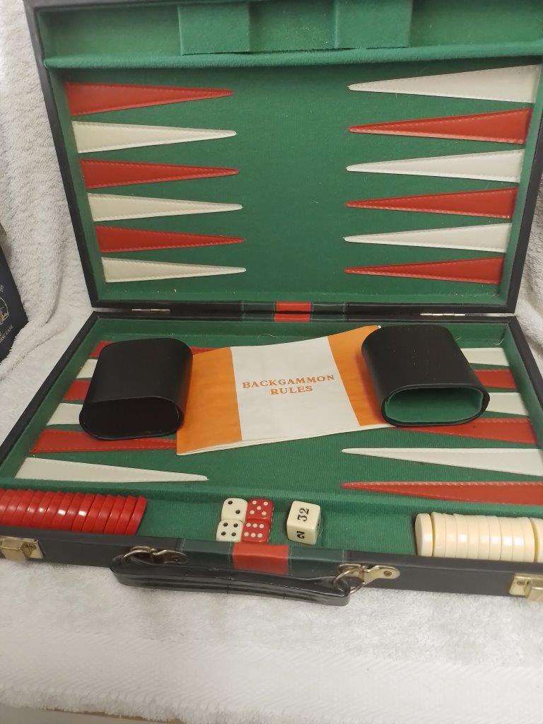Backgammon In Leatherette Brief Case