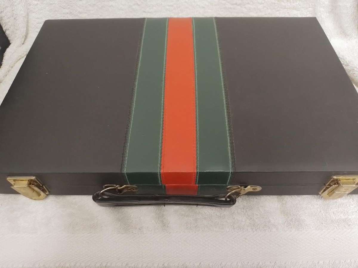 Backgammon In Leatherette Brief Case