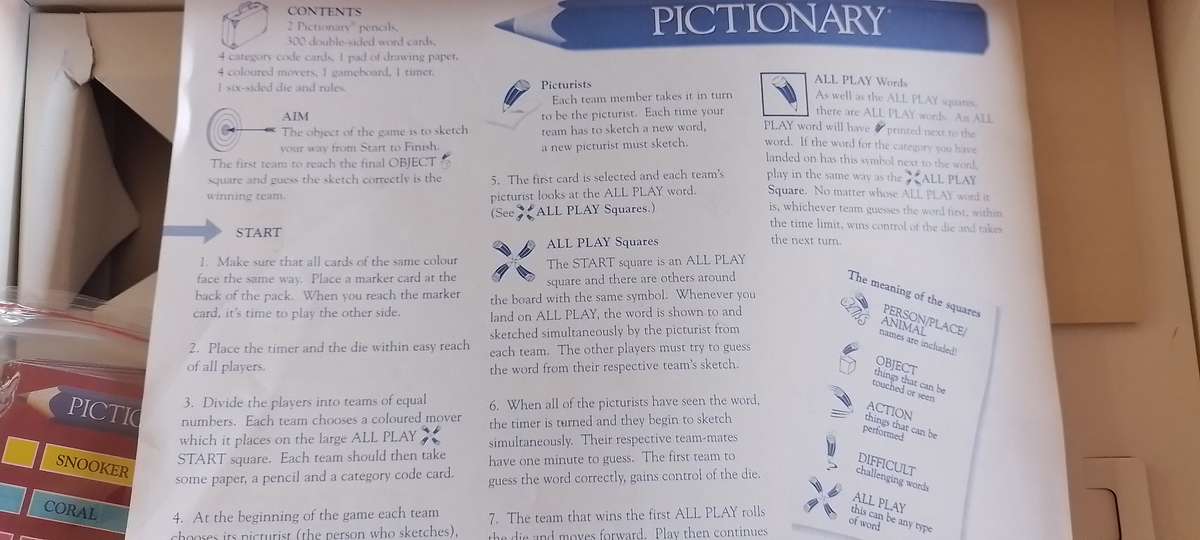 Pictionary The Game of Quick Draw Updated over 1000 New Words- Made in South Africa  - Arlenco