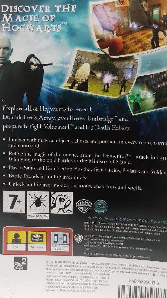 PSP - Harry Potter And The Order Of The Phoenix