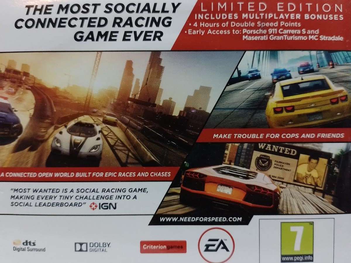 PS3 - Need For Speed Most Wanted Limited Edition