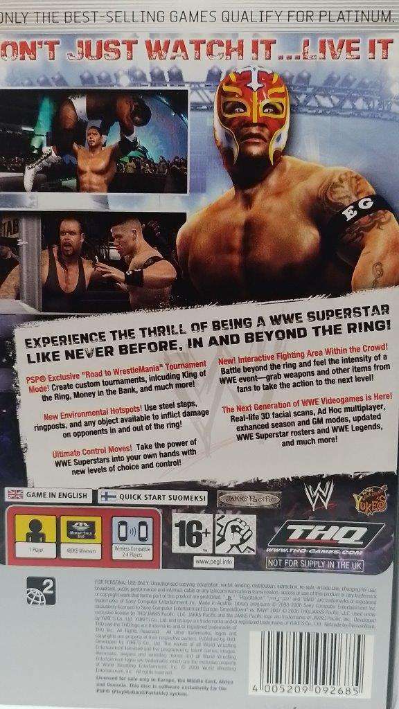 PSP - WWE SmackDown Vs Raw 2007 - Platinum