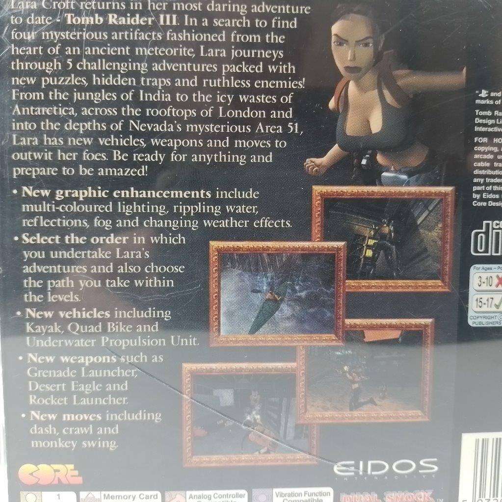 PS1 - Tomb Raider III Adventures of LAra Croft (Pal black disc)