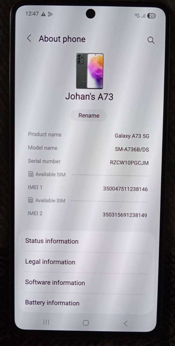 Samsung Galaxy A73 256Gig 5G