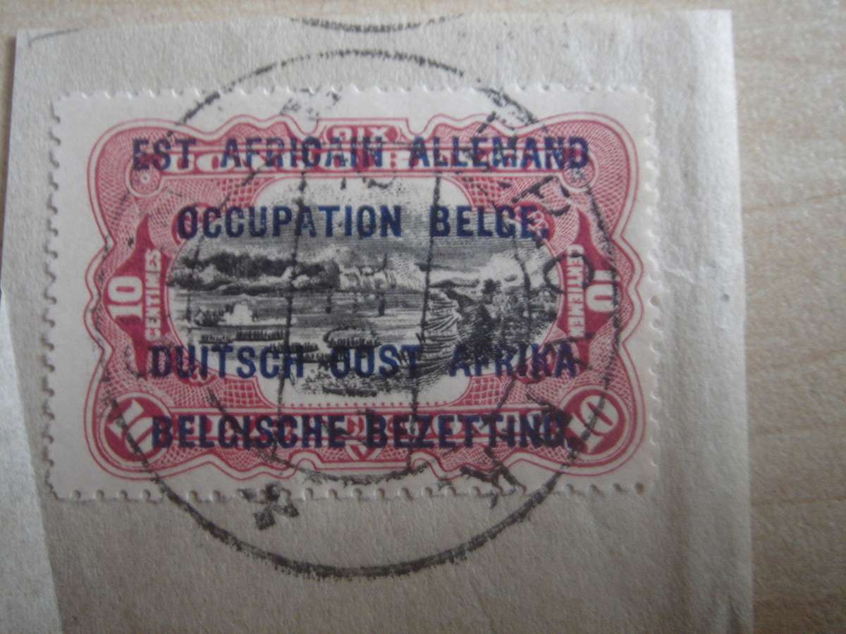 1917 German East Africa under Belgian Occupation - 10 C on postal item, stamped