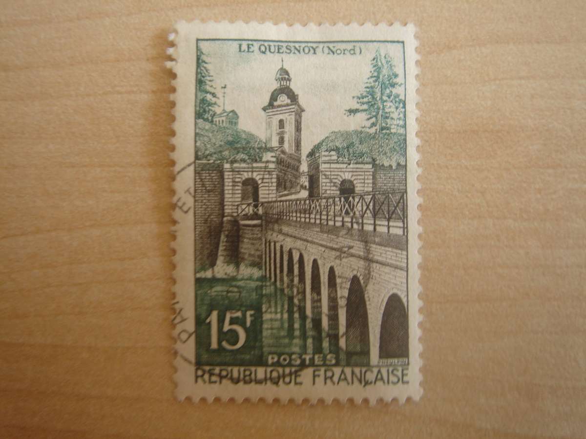 1957 France - Le Quesnoy (bridge) 15 F used, stamped