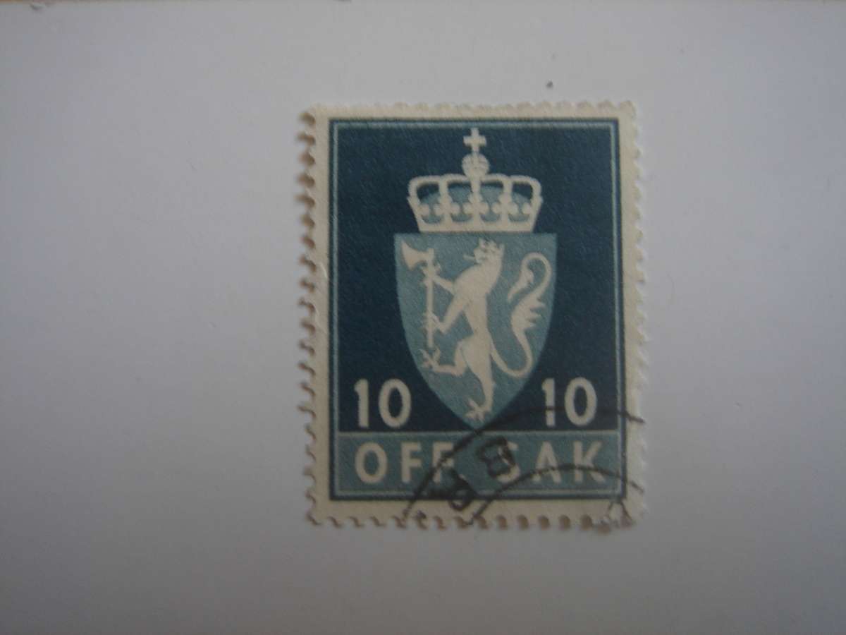 1955 Norway - OFF. SAK - 10 Oere used, stamped