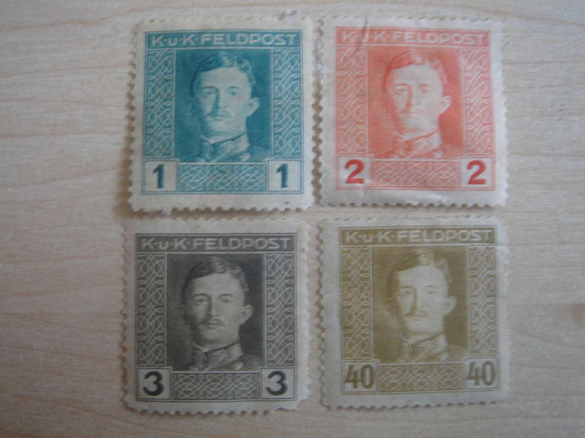 1917 Austria - KuK Feldpost SG49-51,60 - mint, hinged