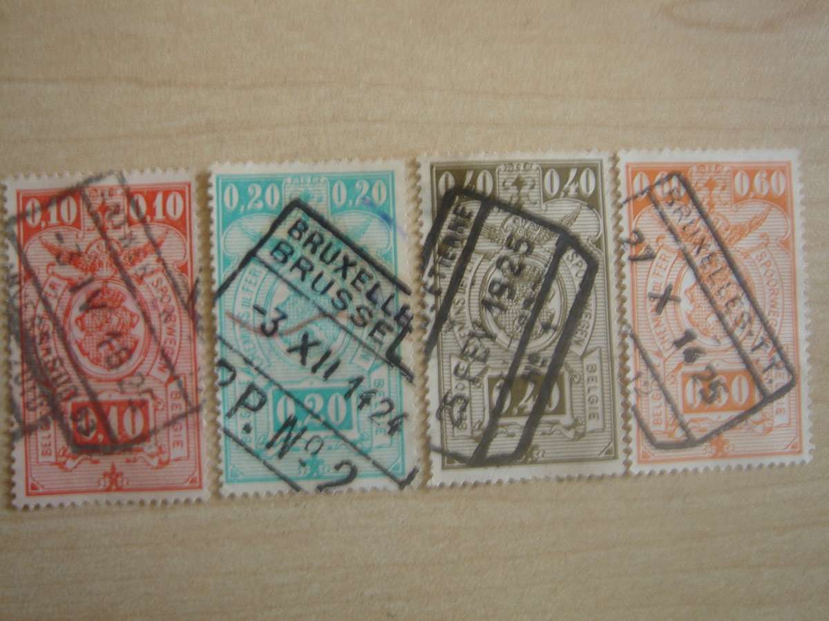 1923 Belgium - Express Letter Stamps - SG P376,378,380,382 used, stamped