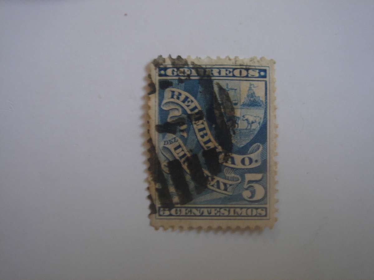 1892 Uruguay - Numerals 5 m perf. SG140 used, stamped