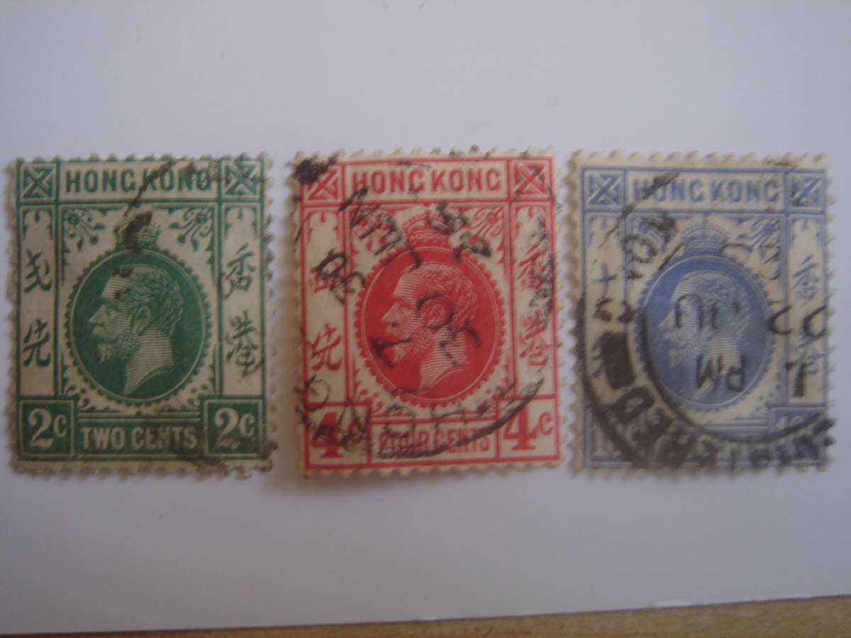 1912 Hong Kong - King George V - SG118,120a,124 used, stamped