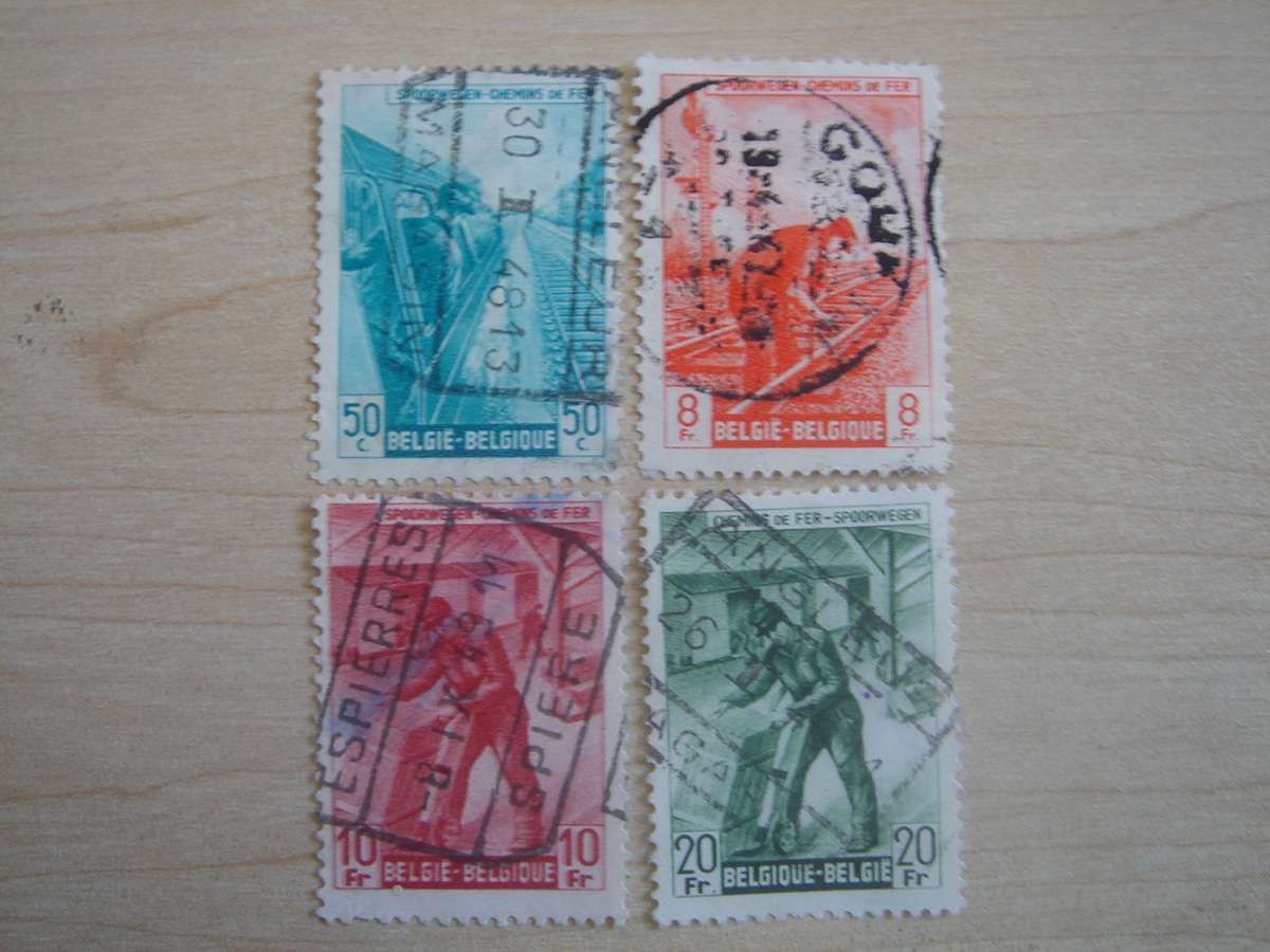 1942 Belgium - Railway Parcels Stamps SG P1094,1106,1108,1110 used, stamped