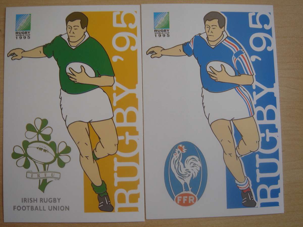 1995 RSA - Rugby World Cup Teams - 16 unused postcards