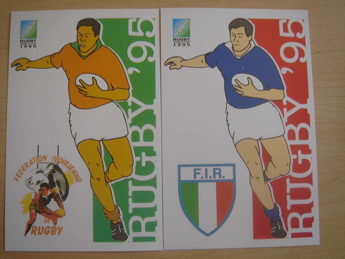 1995 RSA - Rugby World Cup Teams - 16 unused postcards