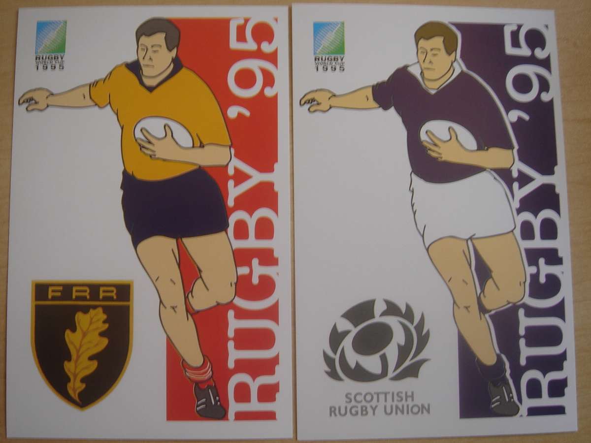 1995 RSA - Rugby World Cup Teams - 16 unused postcards