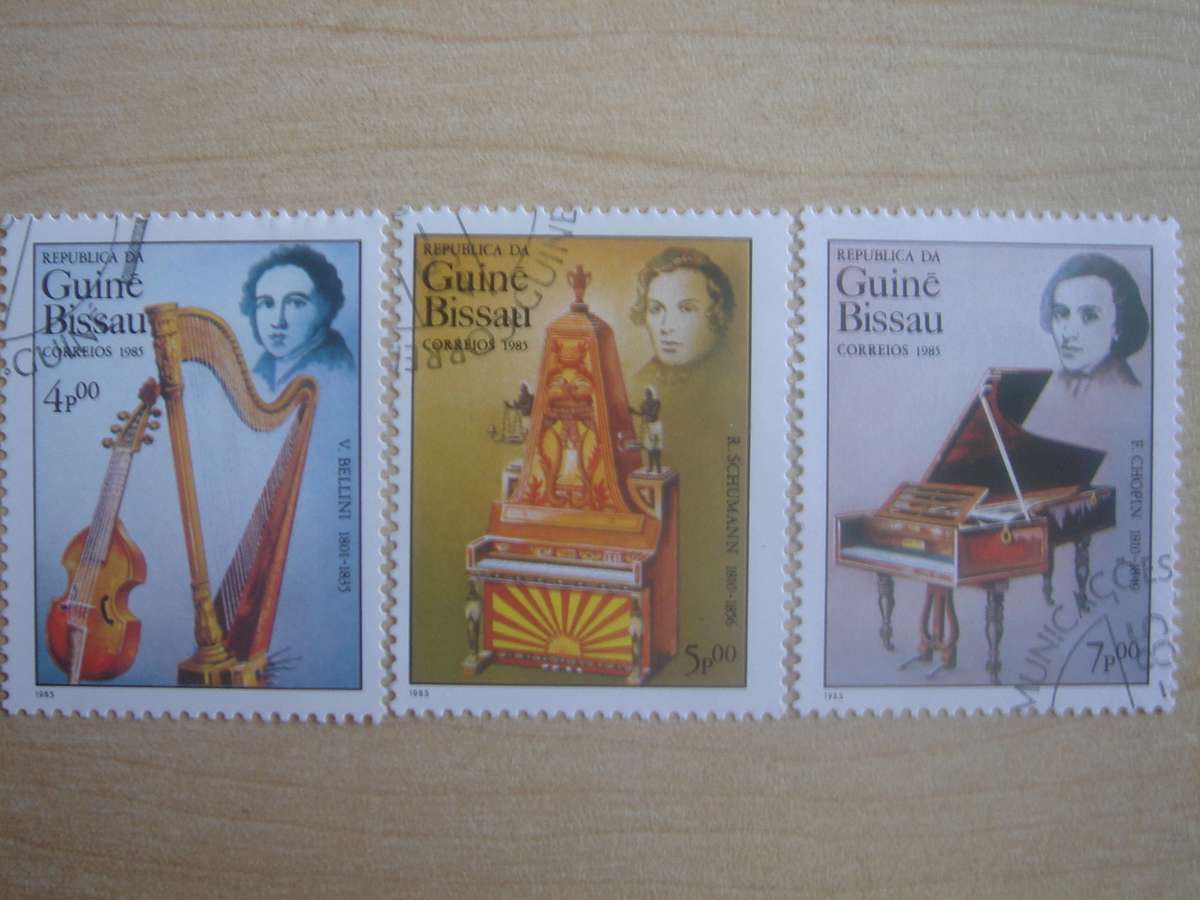 1985 Guinea-Bissau - Composers - 4,5,7 p fine used, stamped
