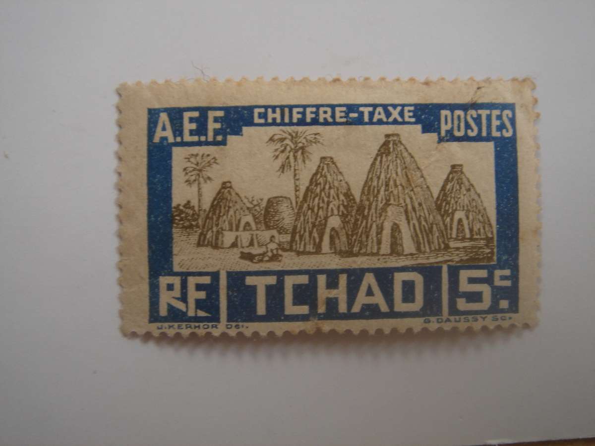 1930 Chad - Postage Due Stamp - SG D69 used, hinged