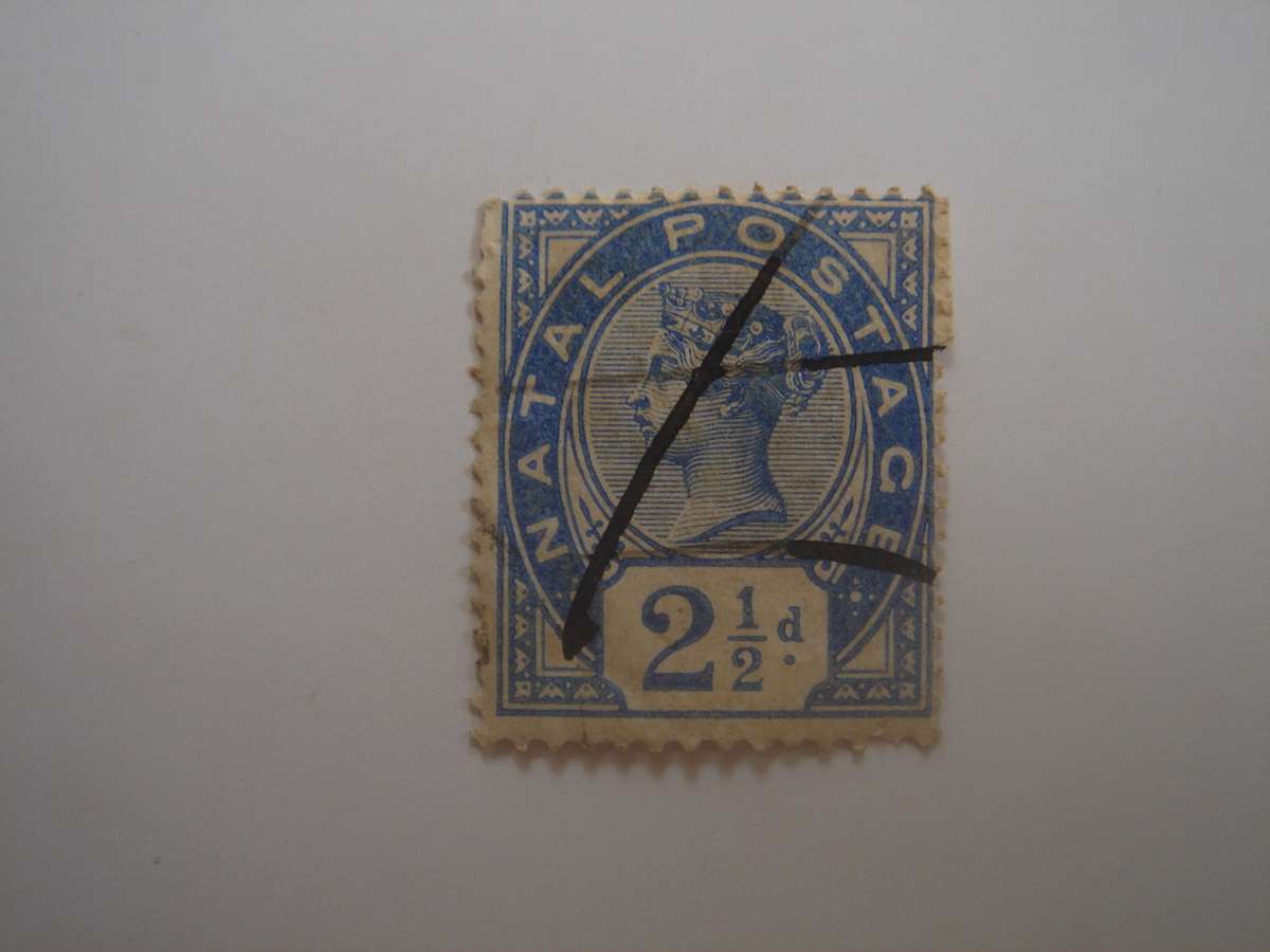 1874 Natal - Postage Stamp 2 1/2 d blue - used, stamped