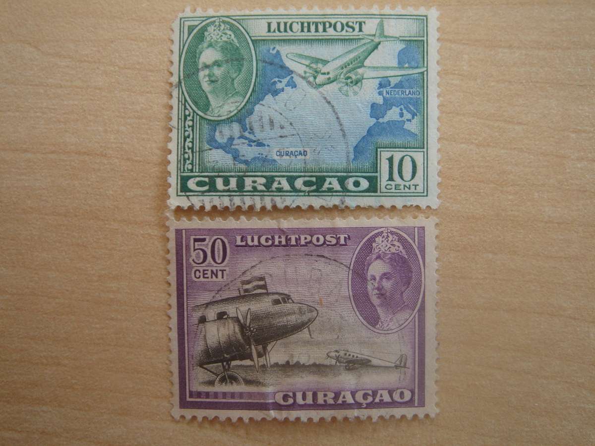 1942 Curacao - Air - SG201,209 used, stamped