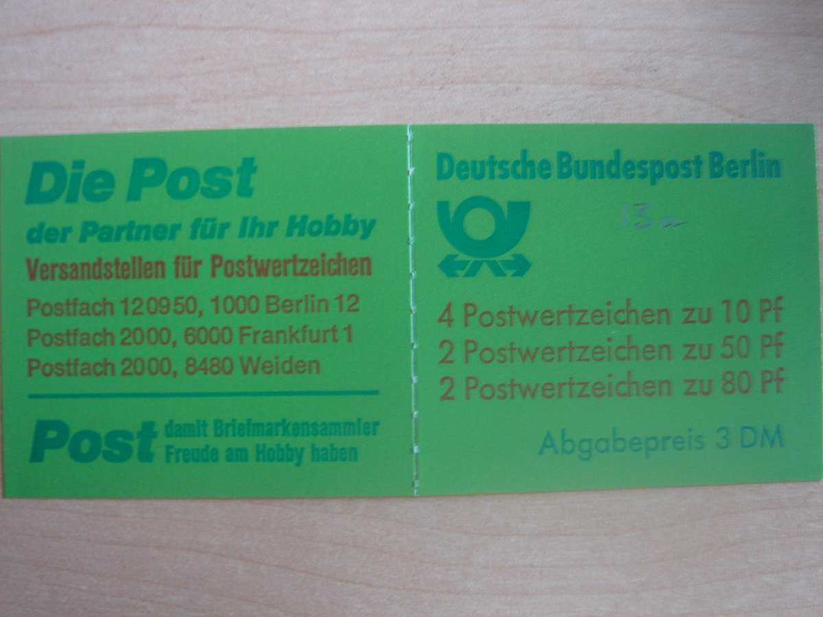 1982 West Berlin MiNr 532,615,674 C/D in MH 13 a oZ MNH