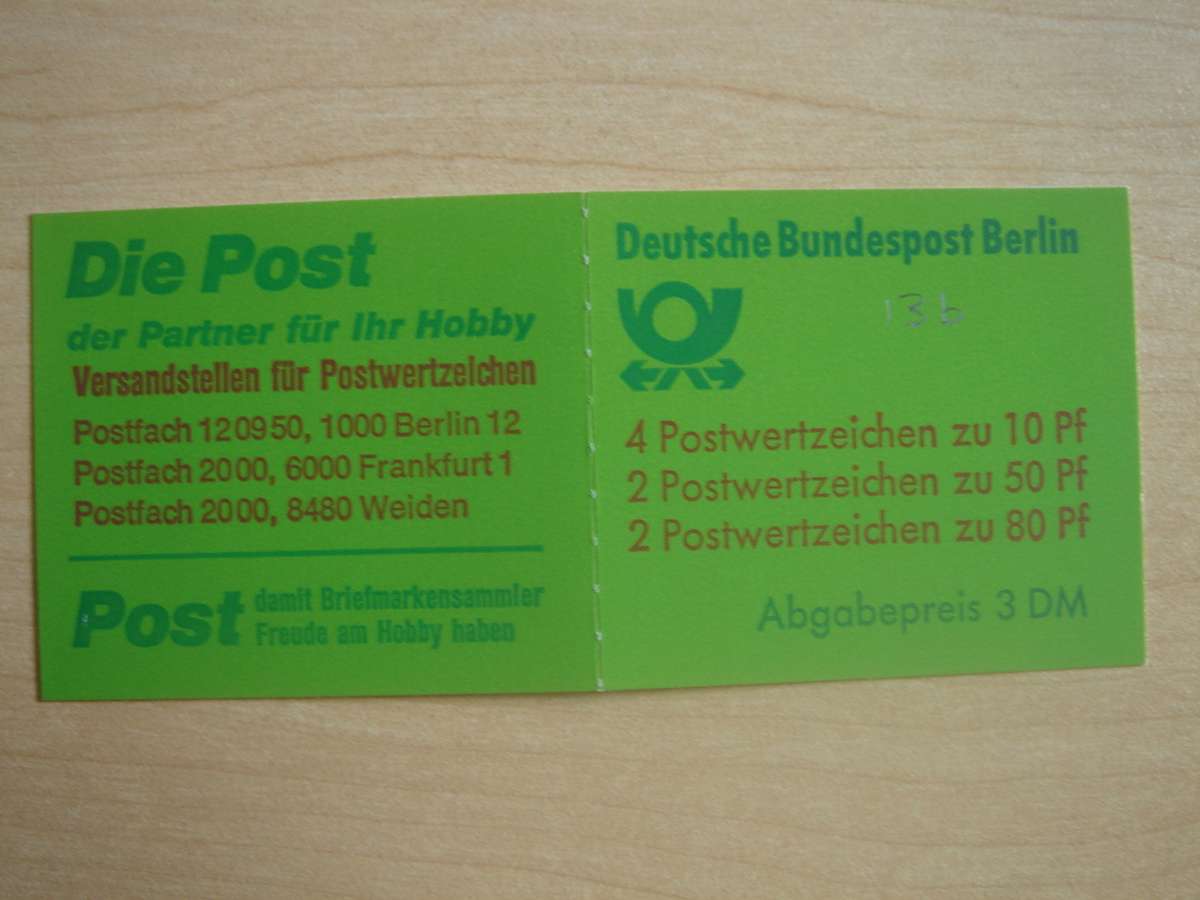 1982 West Berlin MiNr 532,615,674 C/D in MH 13 b oZ MNH