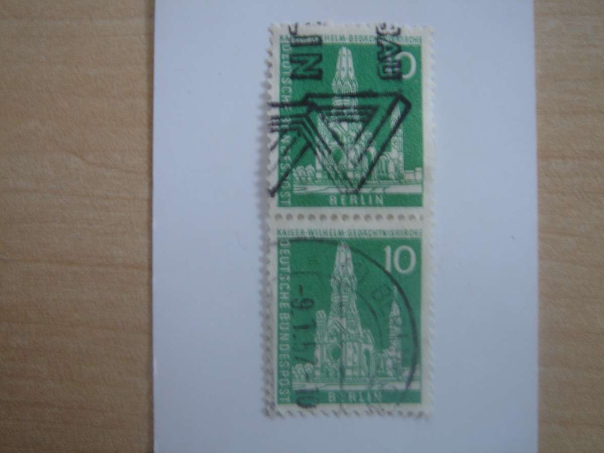 1956 West Berlin MiNr 144 x vertical pair used, stamped