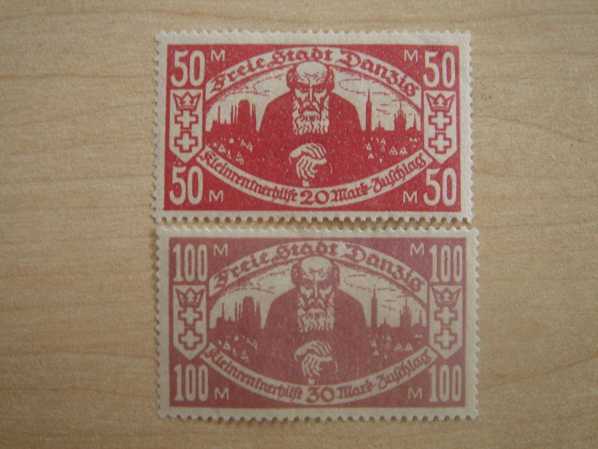 1923 Danzig MiNr 131-132 mint, hinged