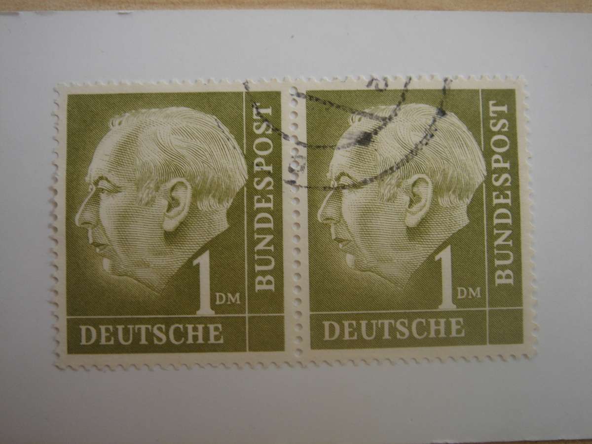 1954 BRD - Theodor Heuss (I) - MiNr 194 x horizontal pair used, stamped
