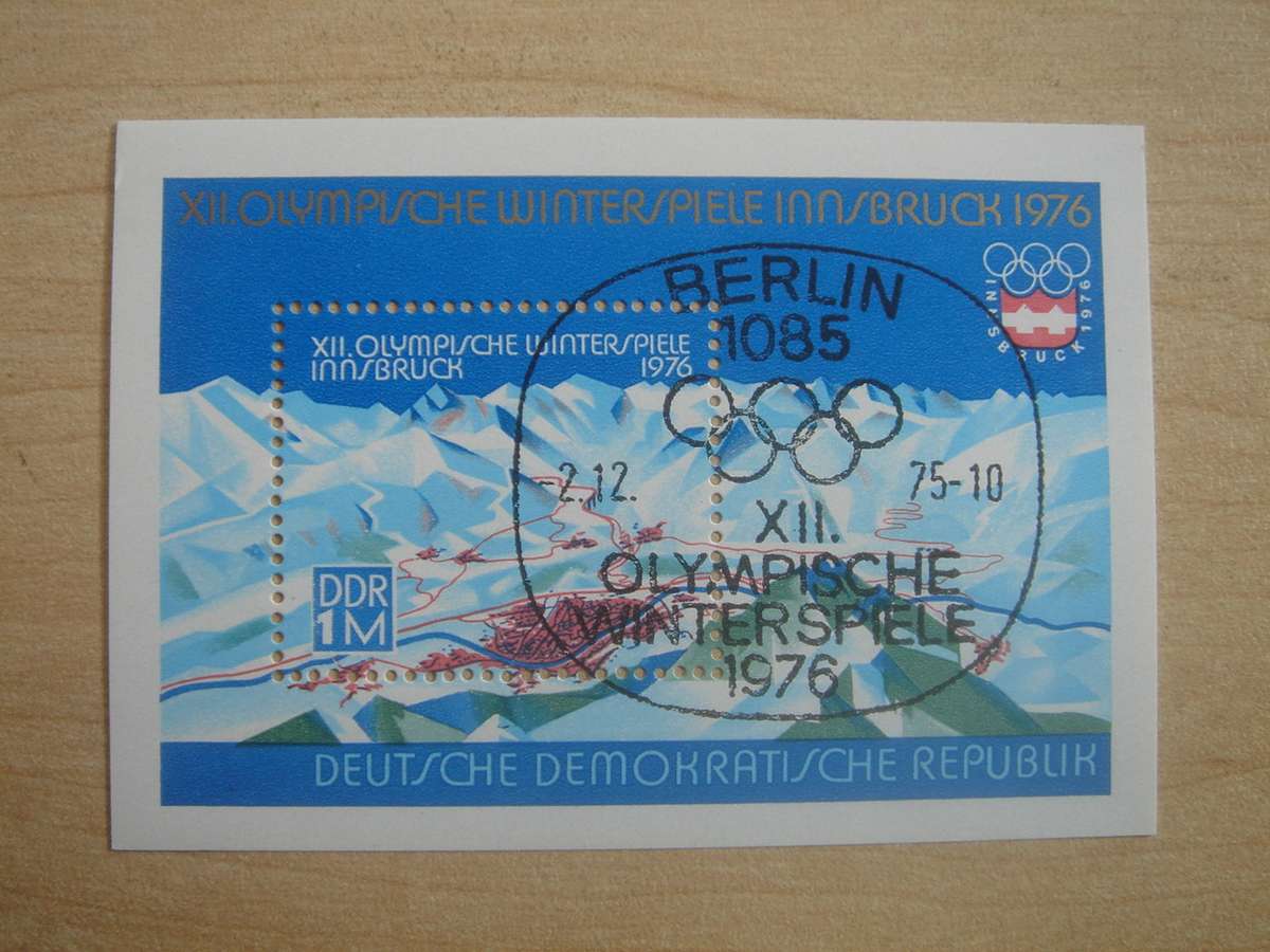 1975 DDR Olympic Games MiNr 2105 stamped in Block 43