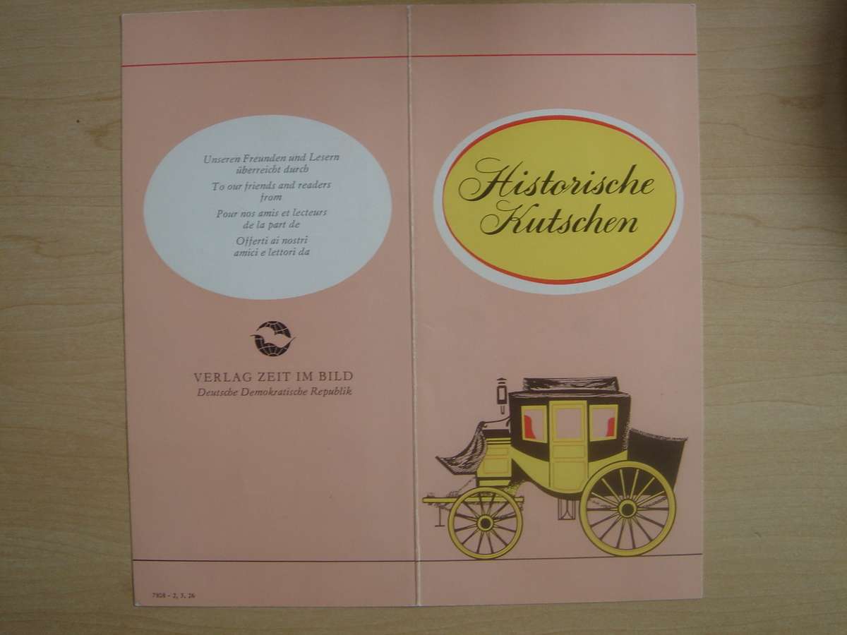 1976 DDR Historic Coaches MiNr 2147-2152 stamped in Gift Folder