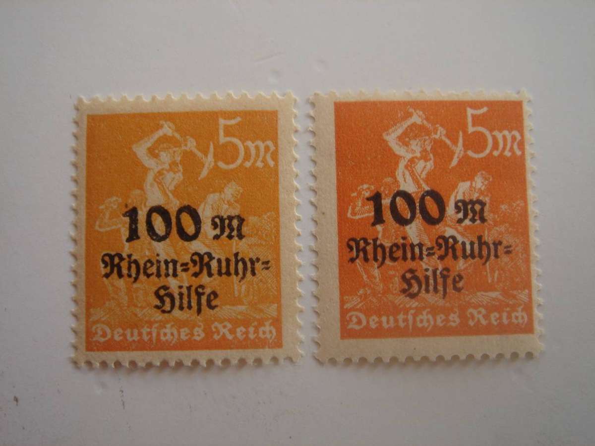 1923 Deutsches Reich - MiNr 258 MNH (different color tones)