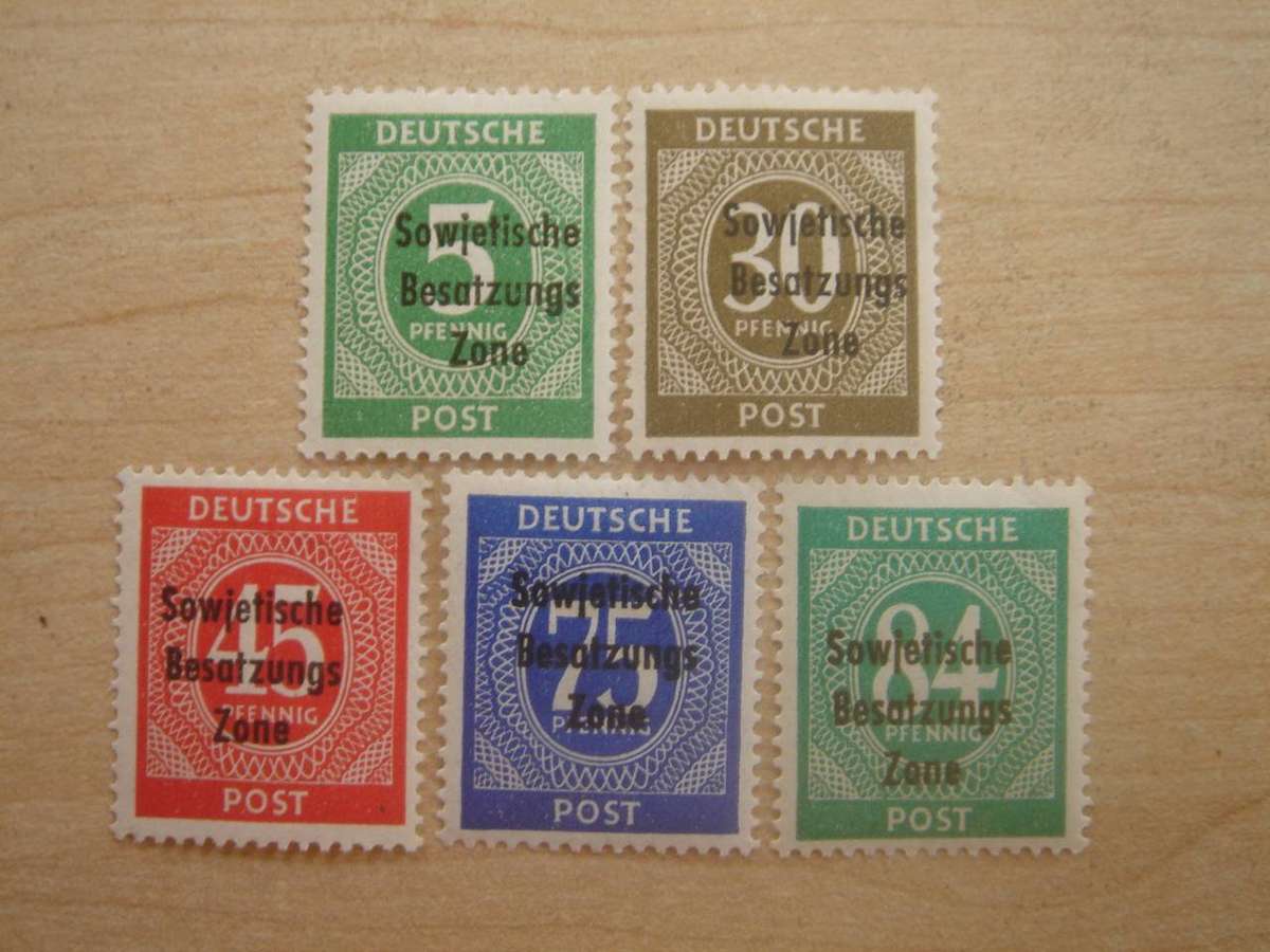 1948 SBZ - Soviet Occupation MiNr 207-211 a mint, hinged