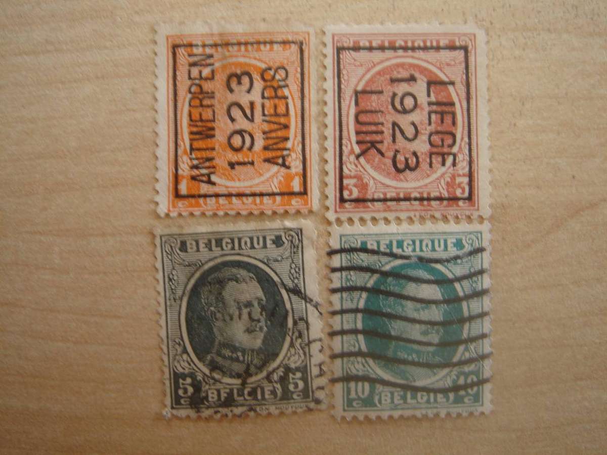 1922 Belgium - King Albert I - SG349,351-353 used, stamped