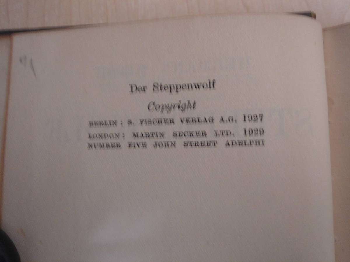 1929 Hermann Hesse - Steppenwolf - English