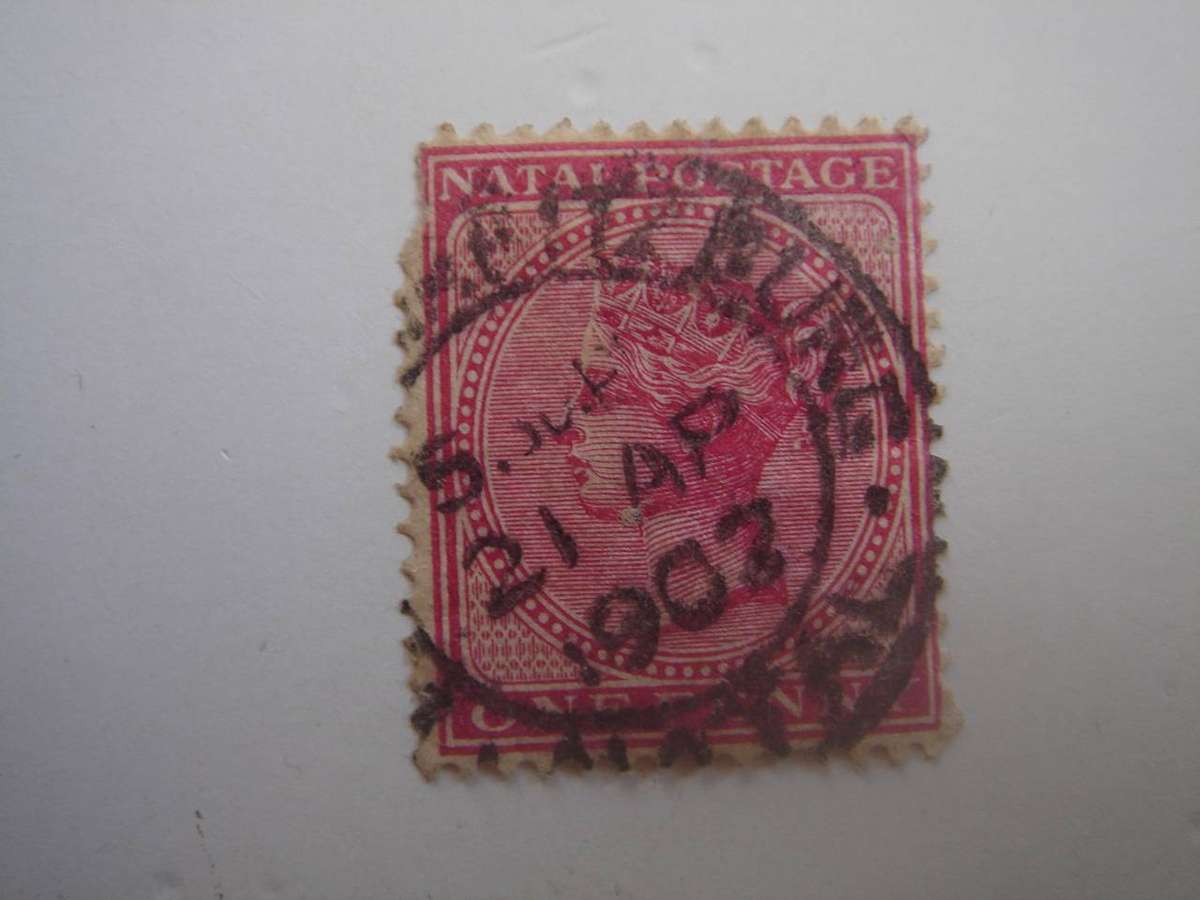 1874 Natal - Postage Stamp 1 d red - used, stamped