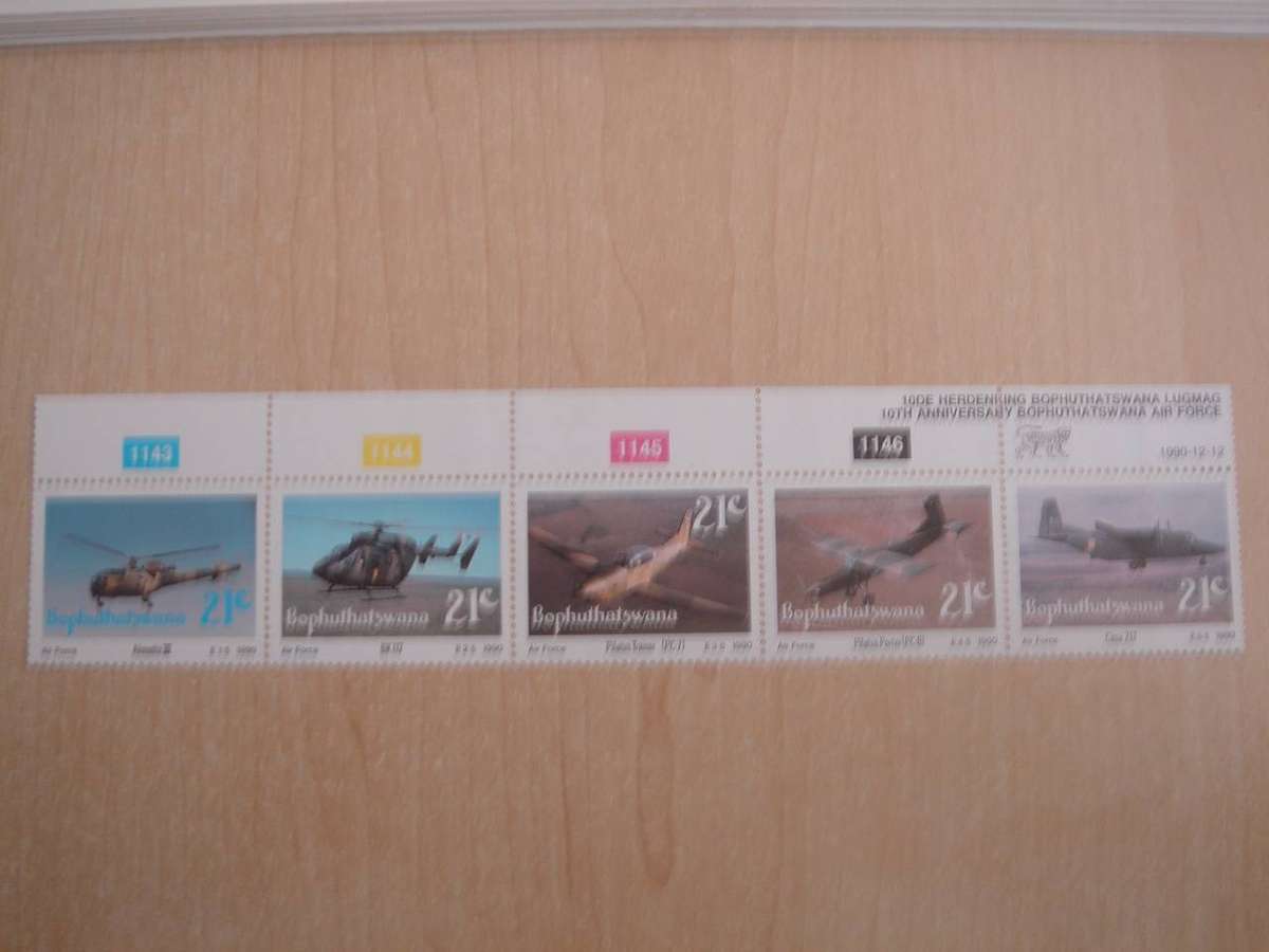 1990 Bophuthatswana - Air Force - Strip of 5 stamps MNH