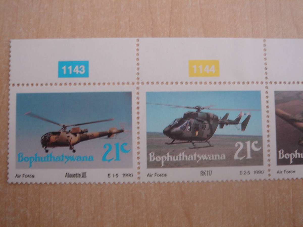 1990 Bophuthatswana - Air Force - Strip of 5 stamps MNH