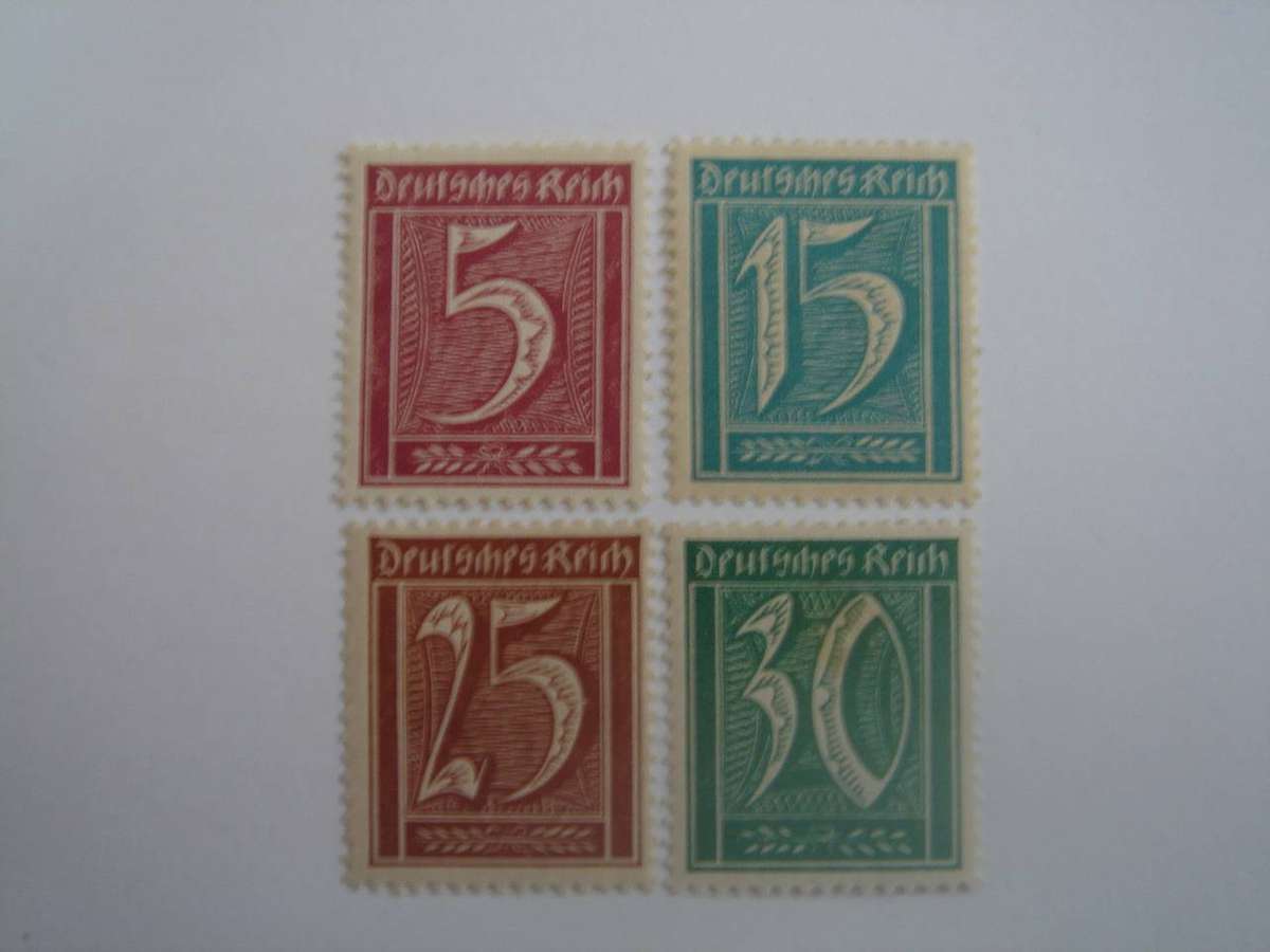 1921 Deutsches Reich MiNr 158,160-162 mint, hinged