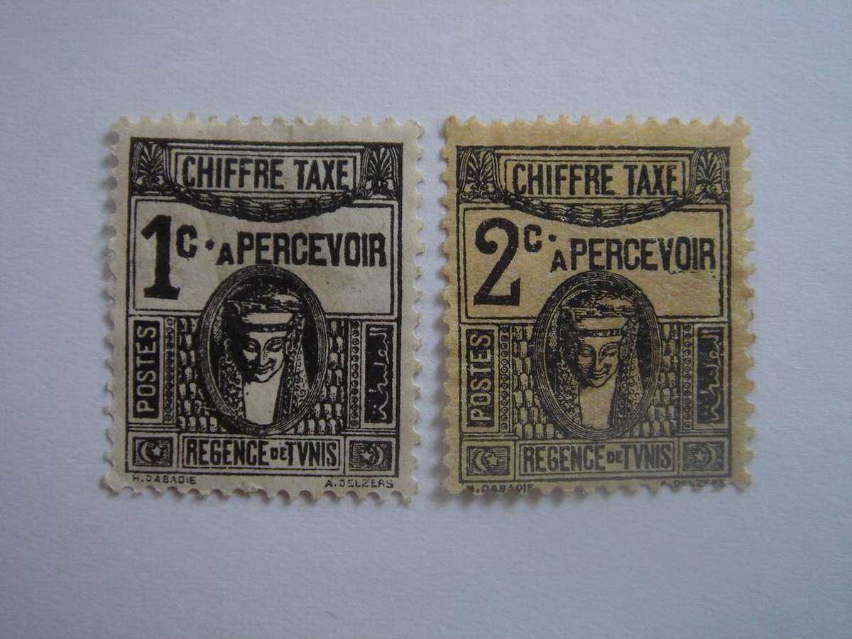 1923 Tunisia - Carthagian Statue SG D100-101 unused, not stamped