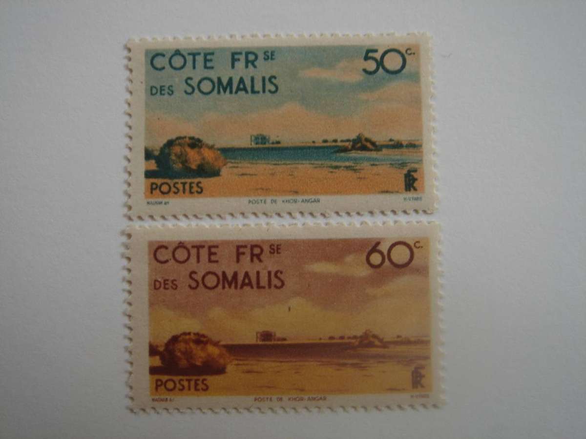 1947 French Somali Coast SG396-397 mint, hinged
