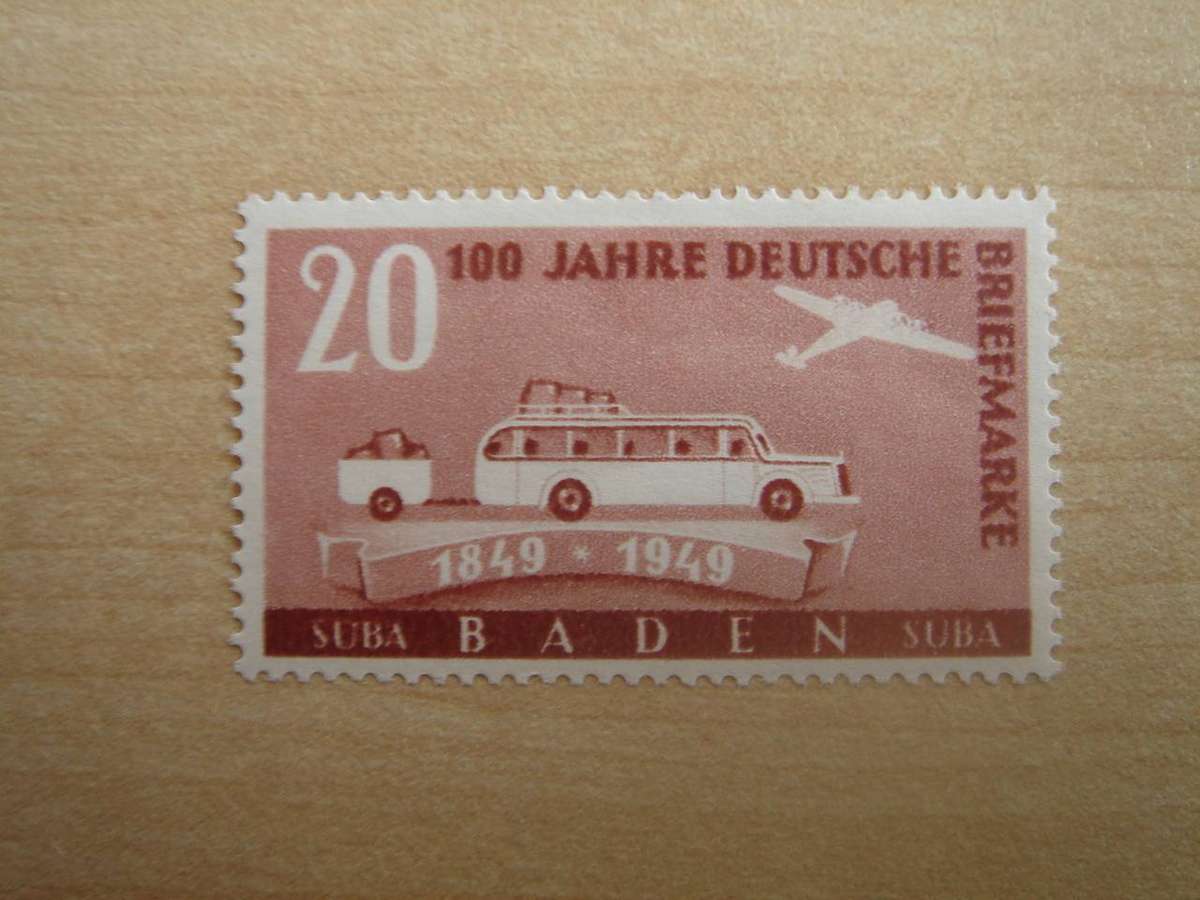 1949 FBZ - Baden MiNr 55 Type I MNH