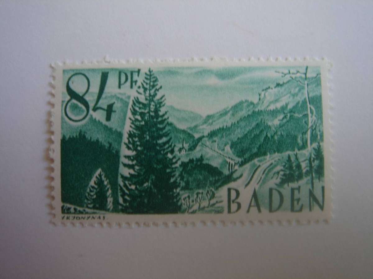 1947 FBZ - Baden MiNr 12 y v II mint, hinged